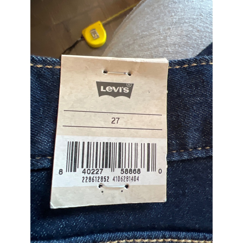 Levis Wedgie Fit Straight Leg Jeans Dark Indigo Blue High Rise Denim size 27 - Picture 4 of 8